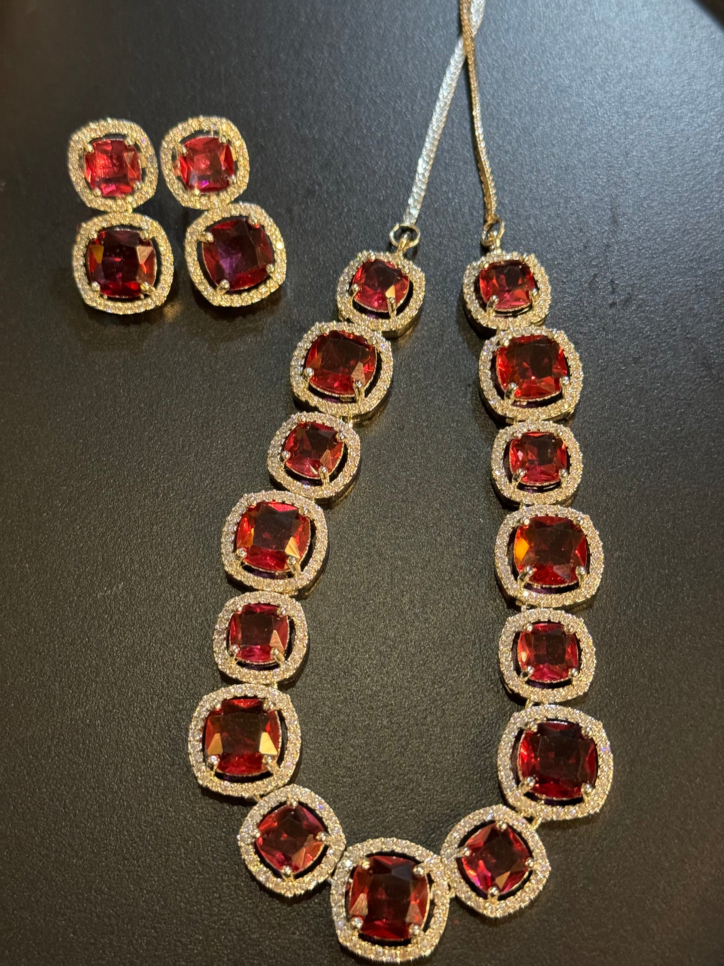 Rosy Red Necklace Set
